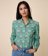 Cotton Band Collar Regina Shirt - FINAL SALE