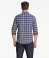 Model wearing a Blue Flannel Relusso Shirt