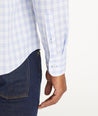Model wearing an UNTUCKit Light Purple Vintage Wash Riverland Shirt