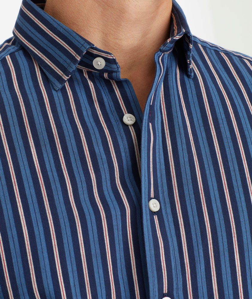 Cotton Striped Short-Sleeve Ryder Shirt - FINAL SALE