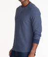 Model wearing a Navy Textured Long-Sleeve Henley