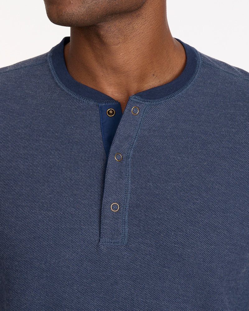 Textured Long-Sleeve Henley