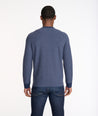 Model wearing a Navy Textured Long-Sleeve Henley