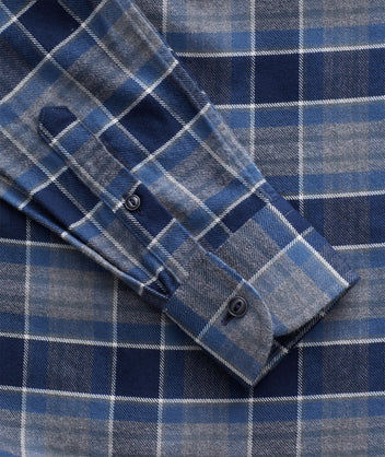 Wrinkle-Free Flannel Sonoraan Shirt Gray & Light Blue Plaid | UNTUCKit