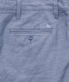Model wearing a Blue Cotton-Linen Shorts
