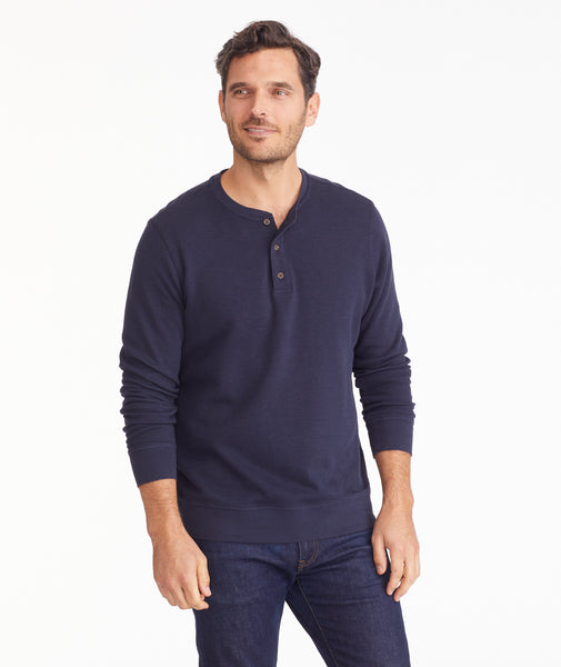 Henley Sweatshirt- FINAL SALE Navy | UNTUCKit
