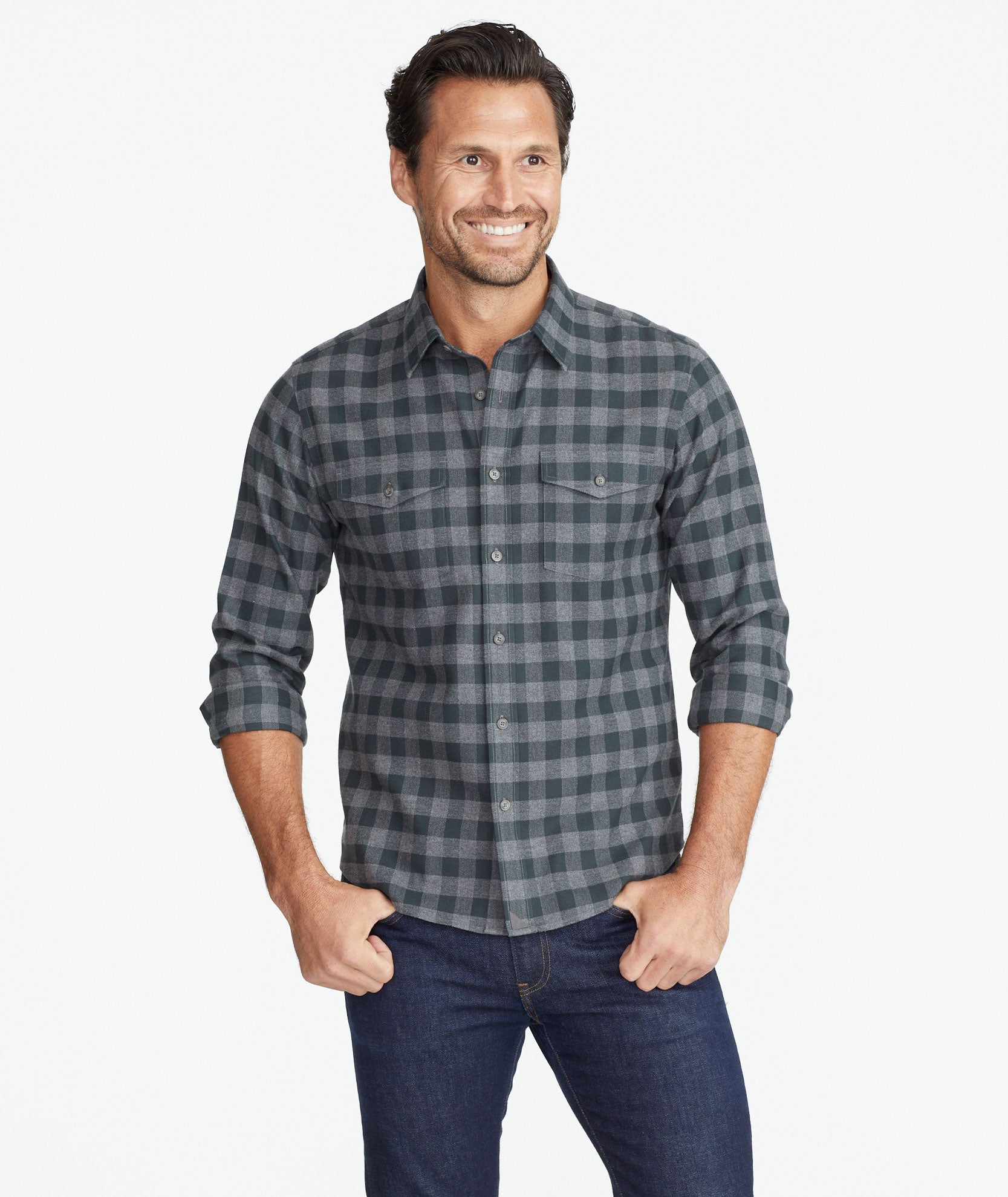 Untuckit Wrinkle Free Flannel Vigouroux Shirt Final Sale