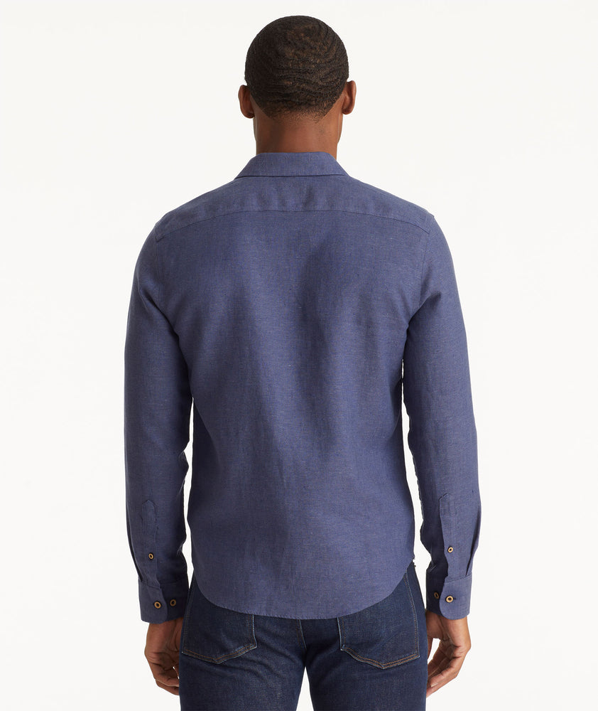 Wrinkle-Resistant Linen Vin Santo Shirt Navy | UNTUCKit