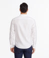 Model wearing a White Wrinkle-Resistant Linen Vin Santo Shirt