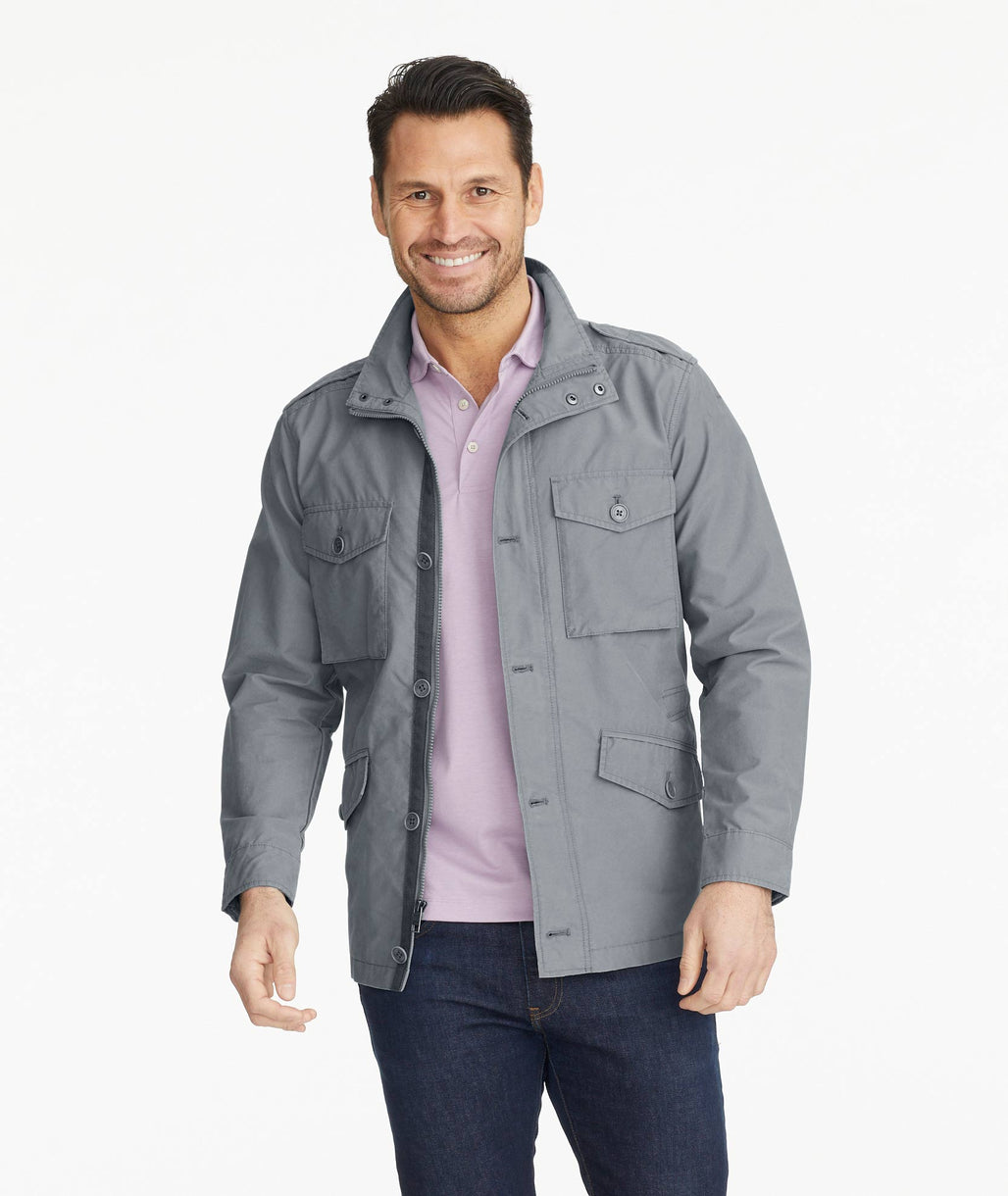 Model wearing a Slate Grey Lightweight Field Jacket