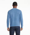 Model wearing a Dark Blue Long-Sleeve Pima Cotton Henley